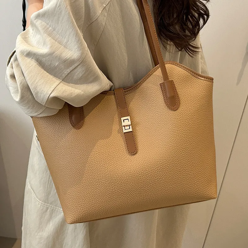 Elegante Strukturierte Leder Tote Bag