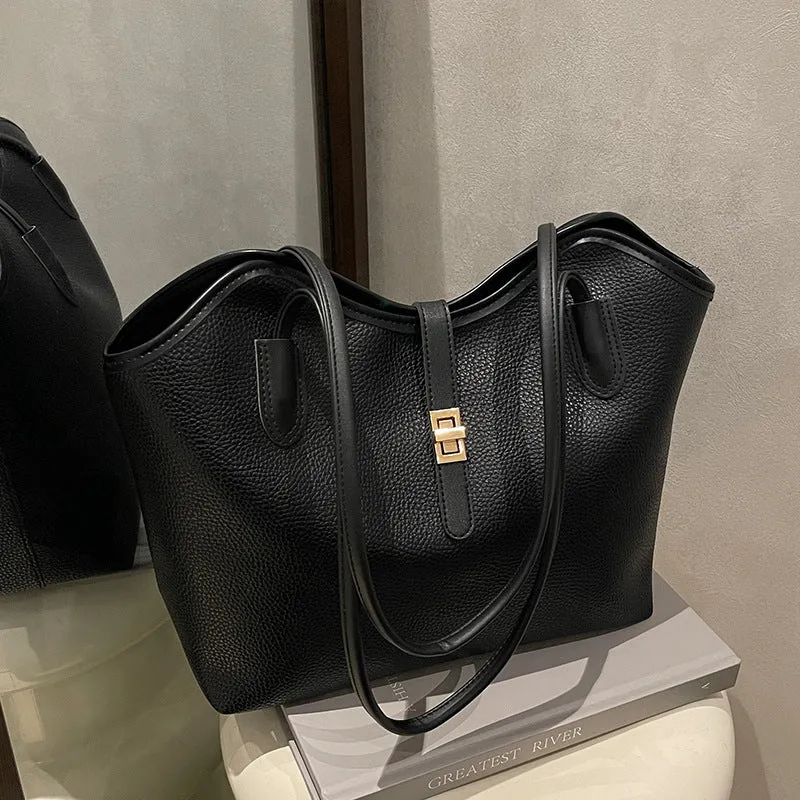 Elegante Strukturierte Leder Tote Bag