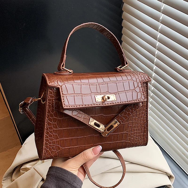 Luxuriöse Krokodil Prägung Handtasche