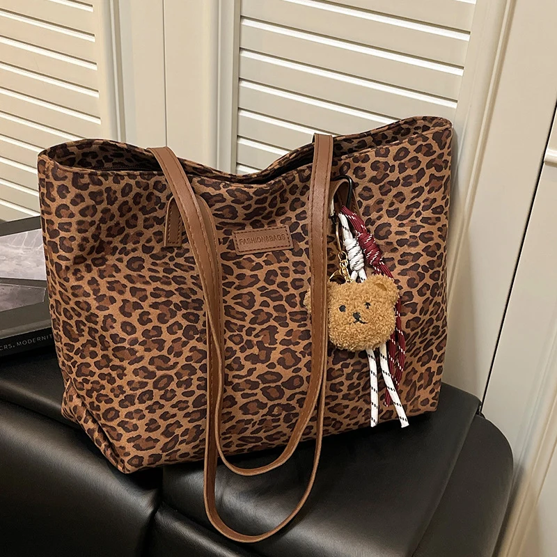 Leopardenmuster Canvas Einkaufstasche
