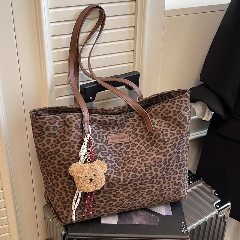 Leopardenmuster Canvas Einkaufstasche