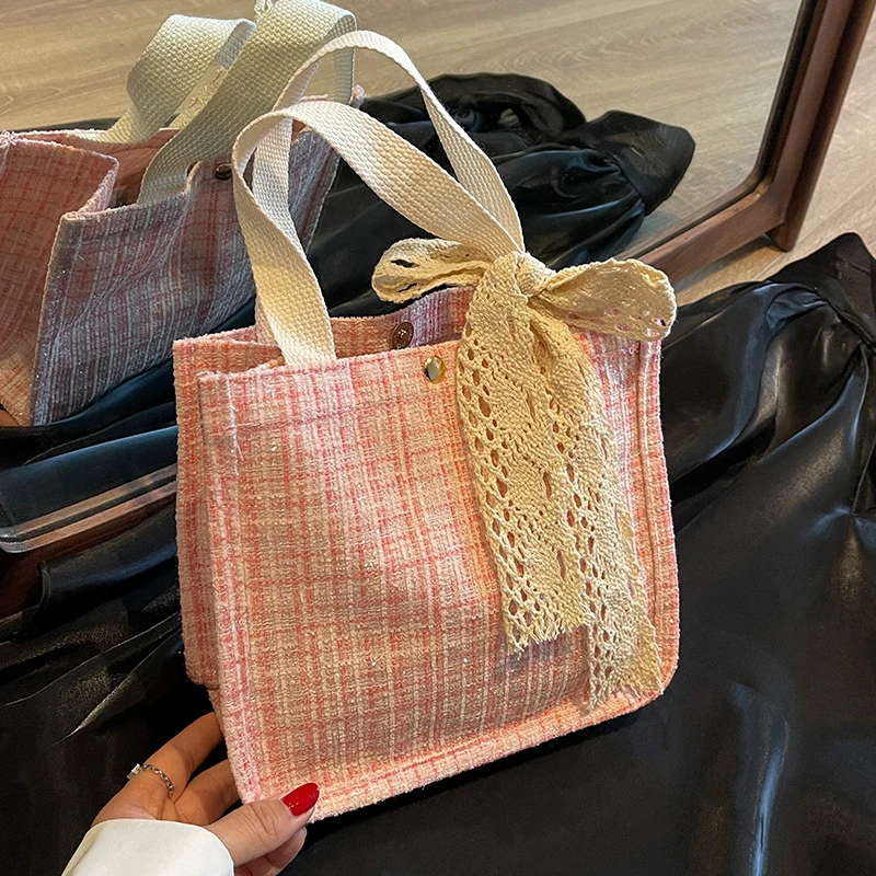 Spitzen-Detail Strukturierte Tote Bag