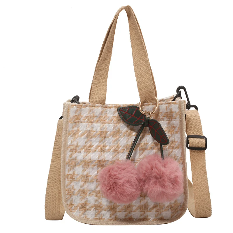 Hahnentritt-Muster Tote-Bag