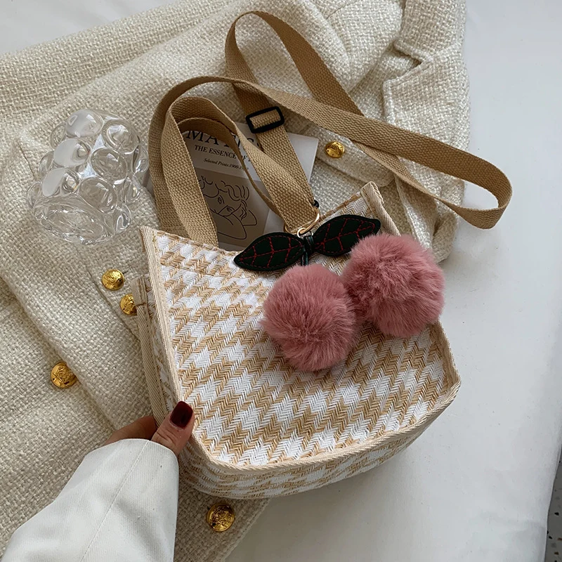 Hahnentritt-Muster Tote-Bag