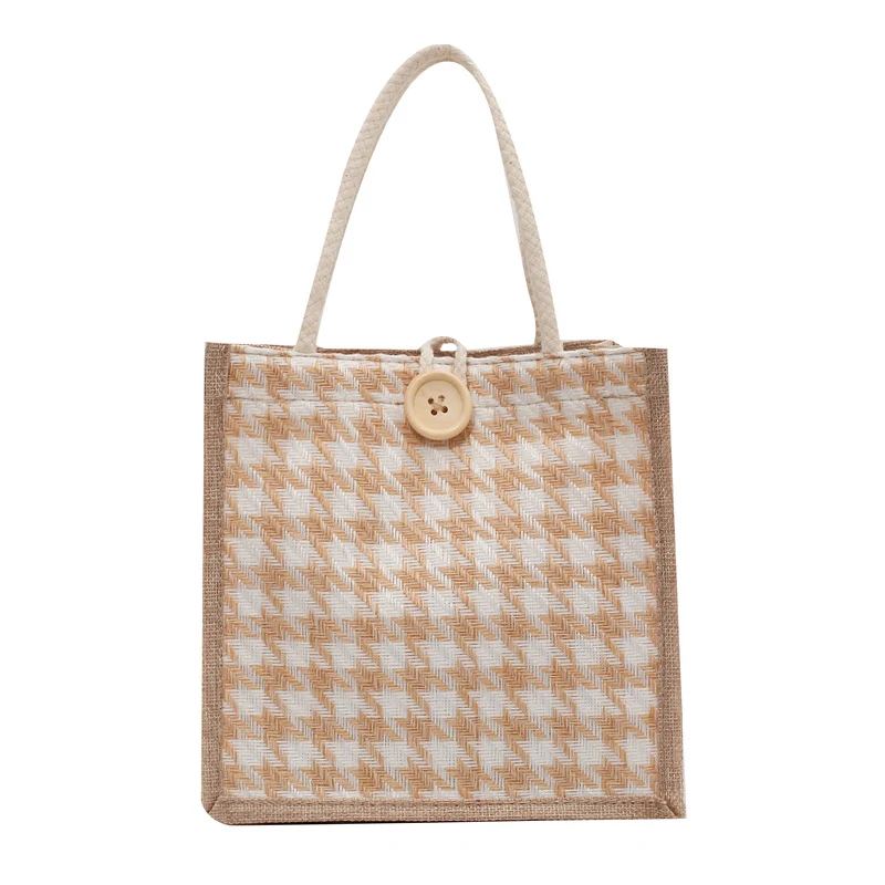 Hahnentrittmuster Canvas Tote Bag