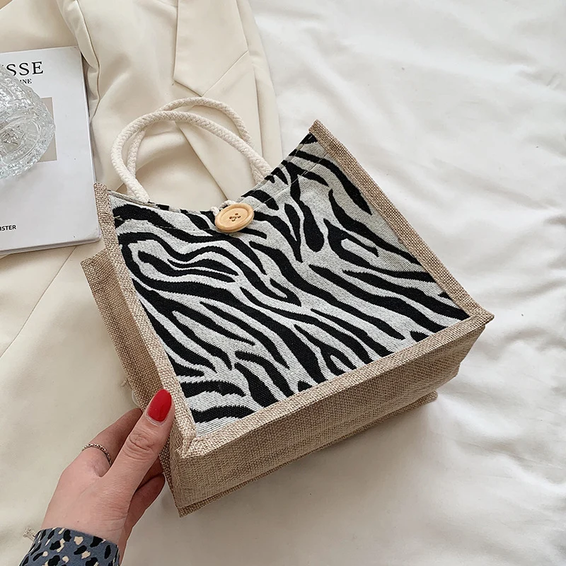 Hahnentrittmuster Canvas Tote Bag