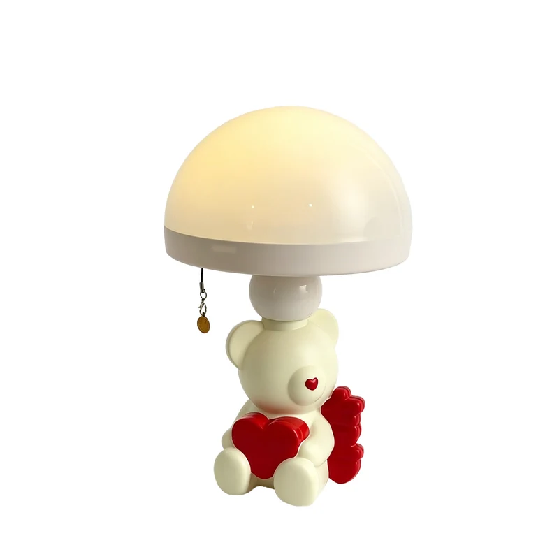 Nachttischlampe mit Motiv, Zugschalter