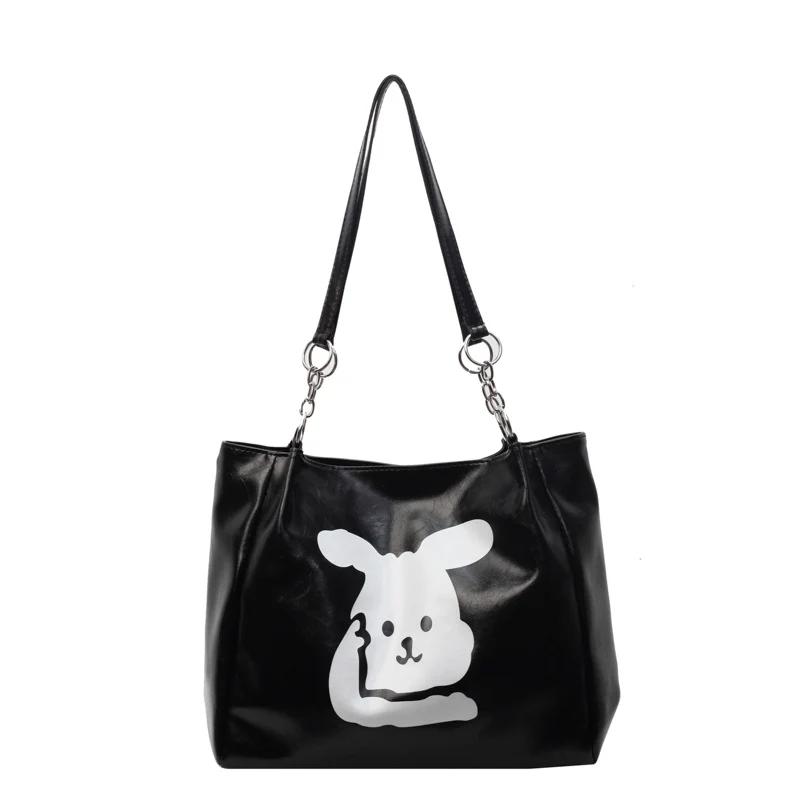 Süße Bärenprint-Faux-Leder-Hobo- Tasche