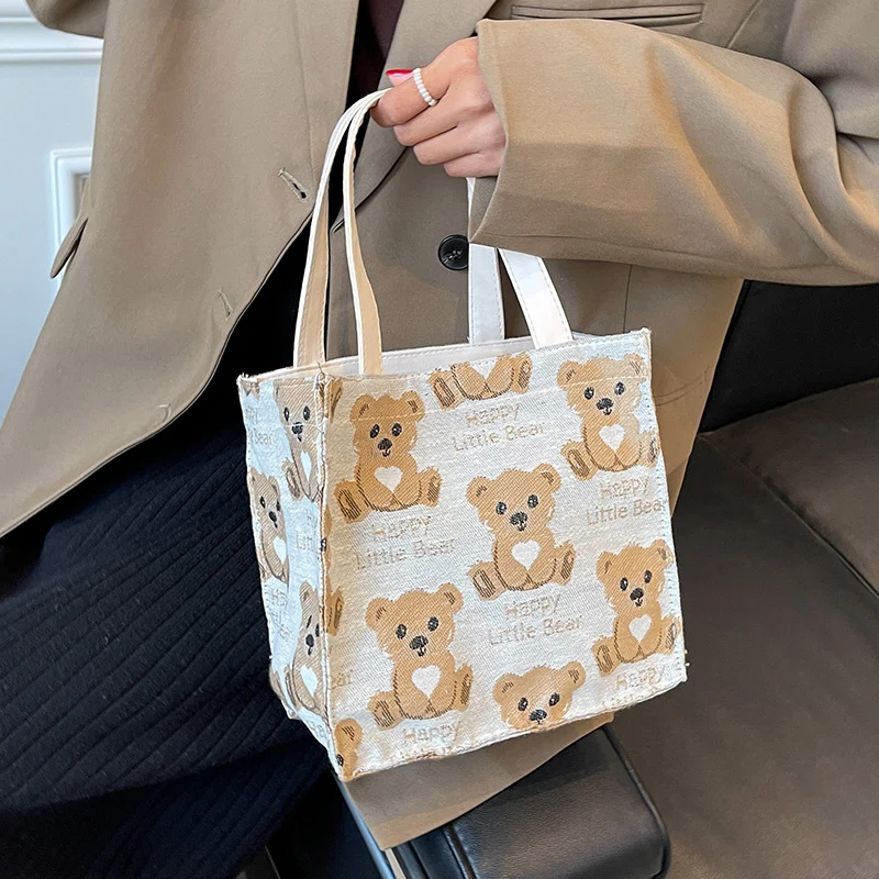 Niedliche Bären-Print-Canvas-Tasche