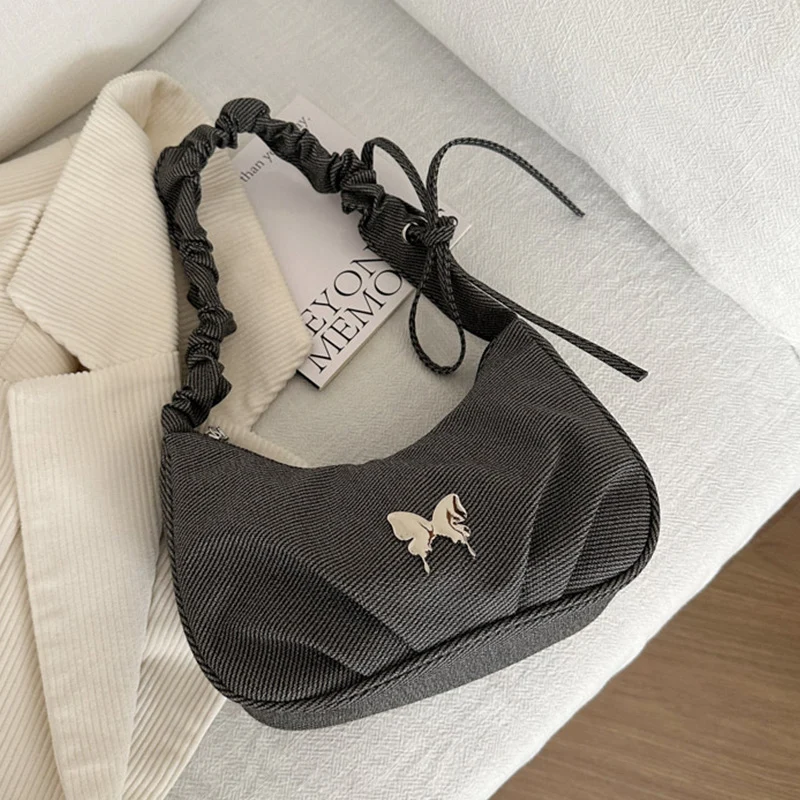 Elegante Textil Mini Schultertasche