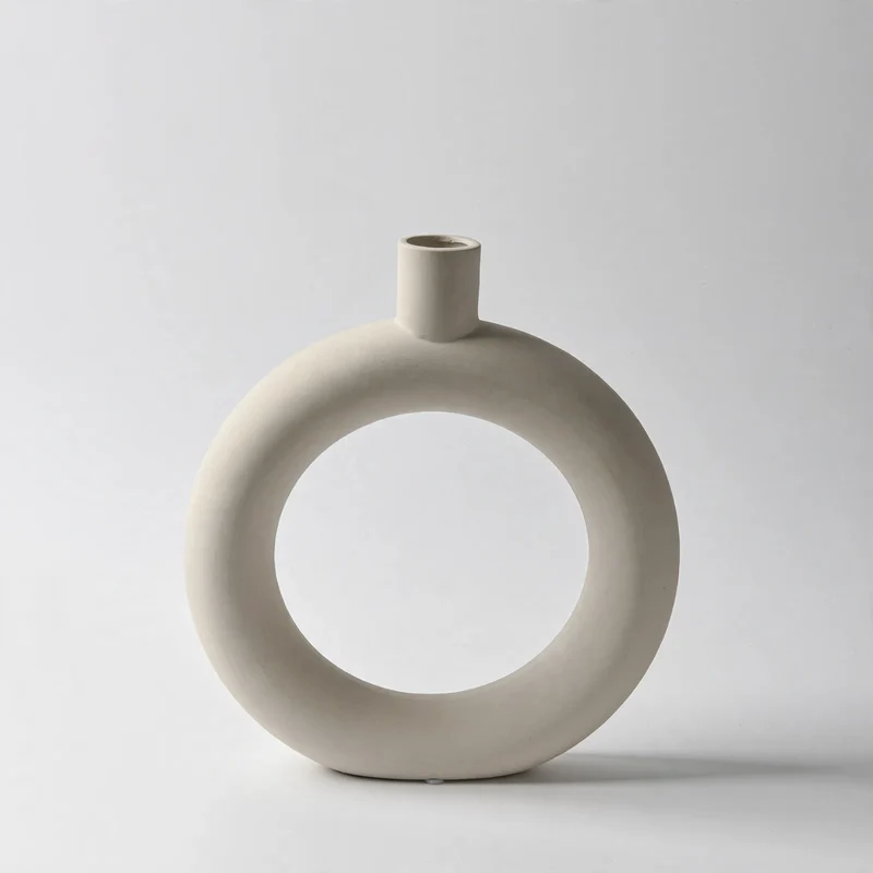 Keramik-Blumenvase, Weiß, nordischer Stil