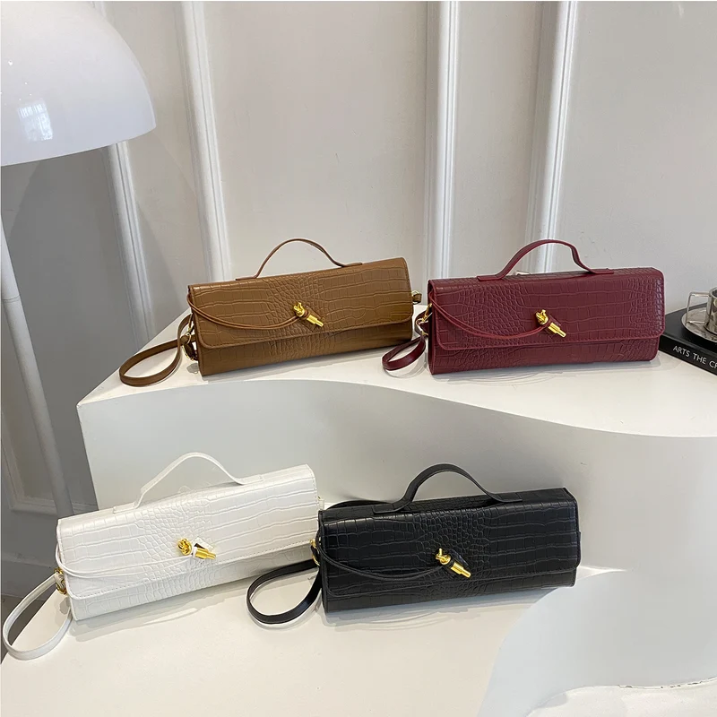 Elegante Handtasche mit Krokodiltextur