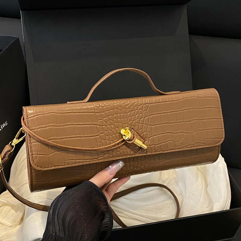 Elegante Handtasche mit Krokodiltextur