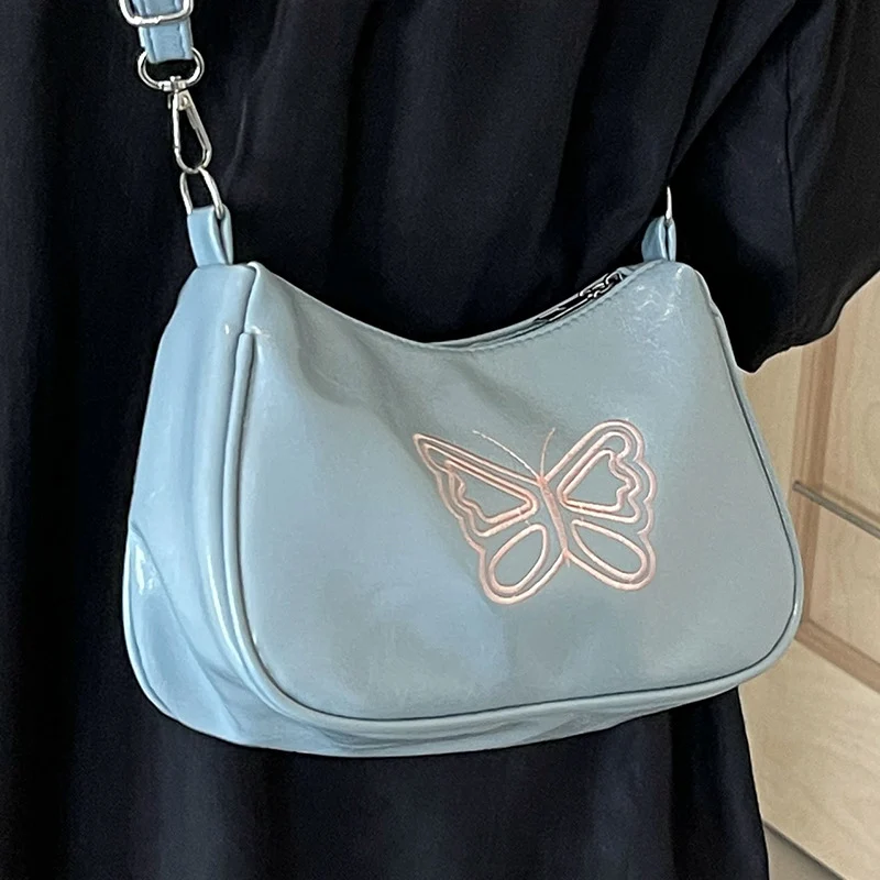 Elegante Schmetterlingsmotiv Umhängetasche