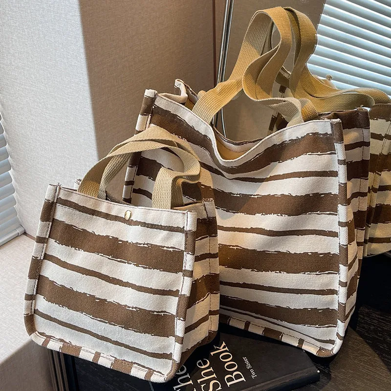 Gestreifter Canvas-Shopper