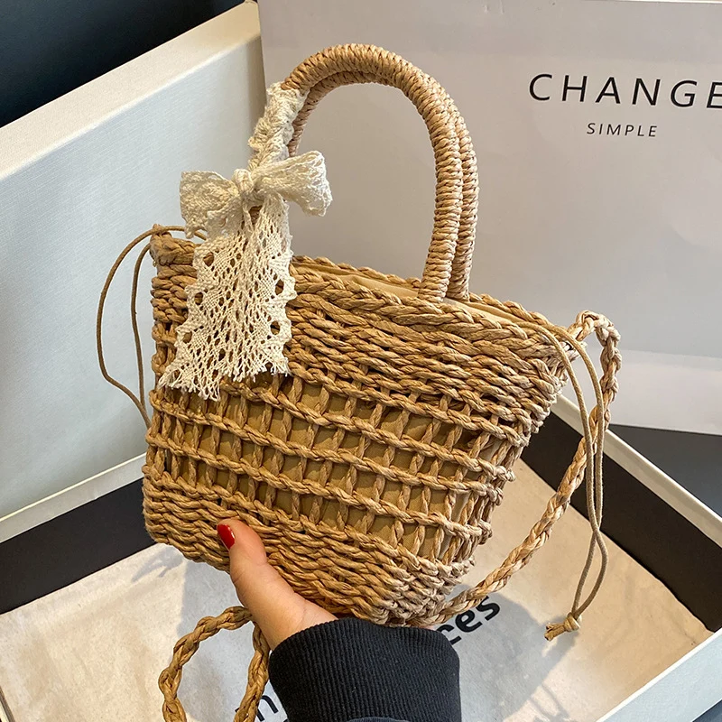 Handgefertigte Strohtasche