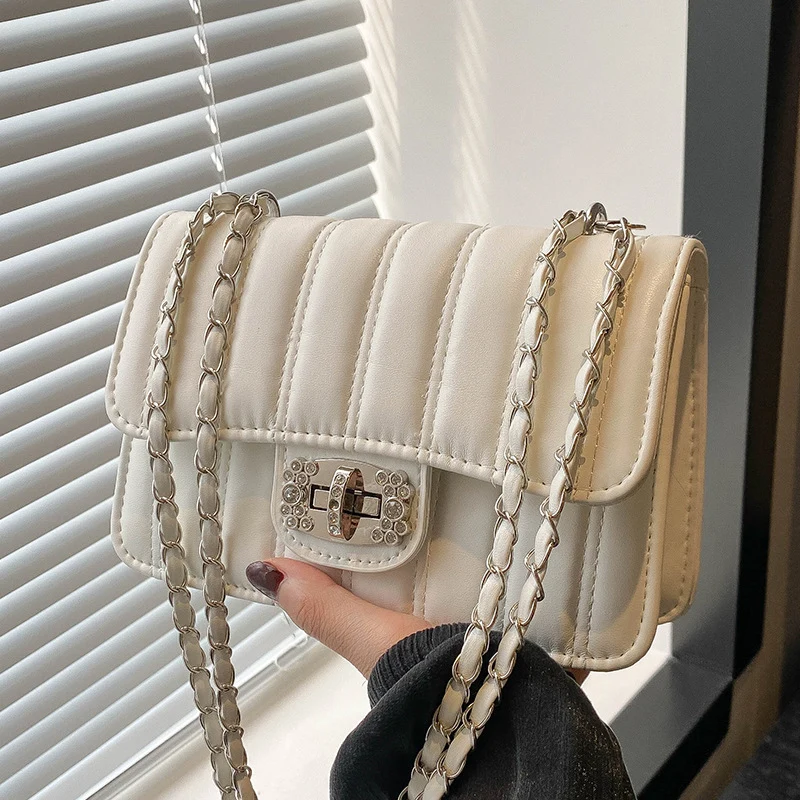 Elegante gesteppte Kette Umhängetasche