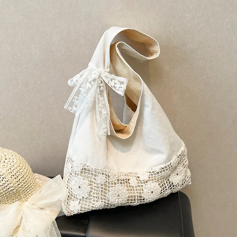 Handgefertigte Blumenspitze Tote Bag