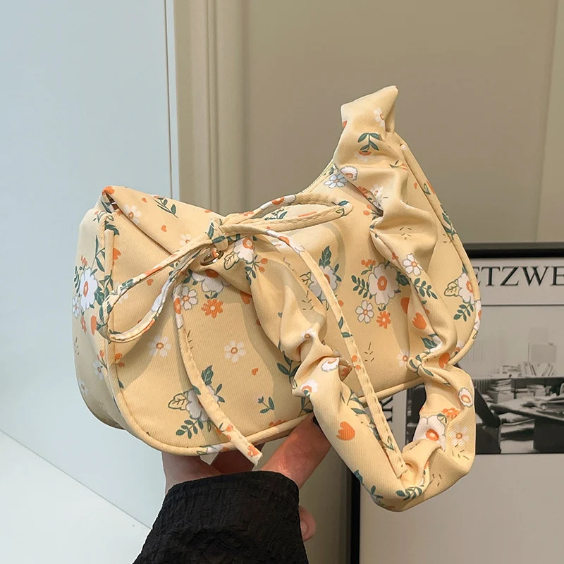 Blumenmuster Schultertasche