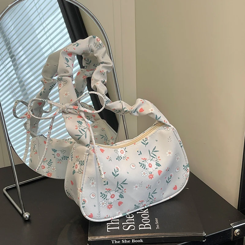 Blumenmuster Schultertasche