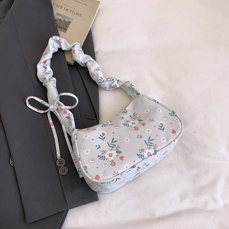Blumenmuster Schultertasche