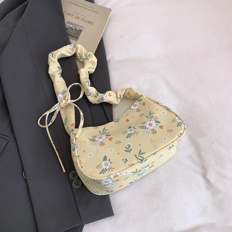 Blumenmuster Schultertasche