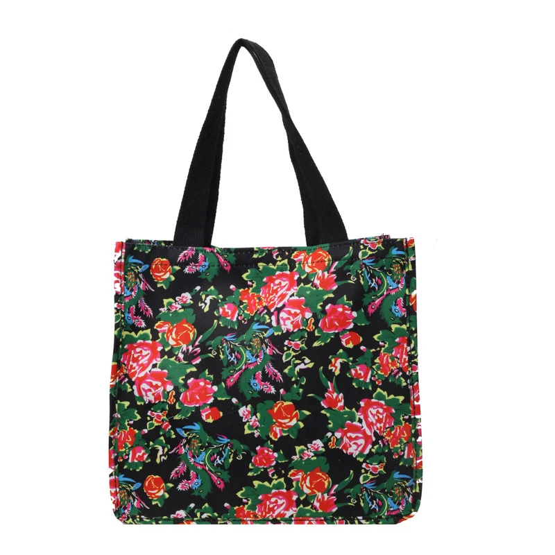 Blumenmuster wiederverwendbare Canvas-Tasche