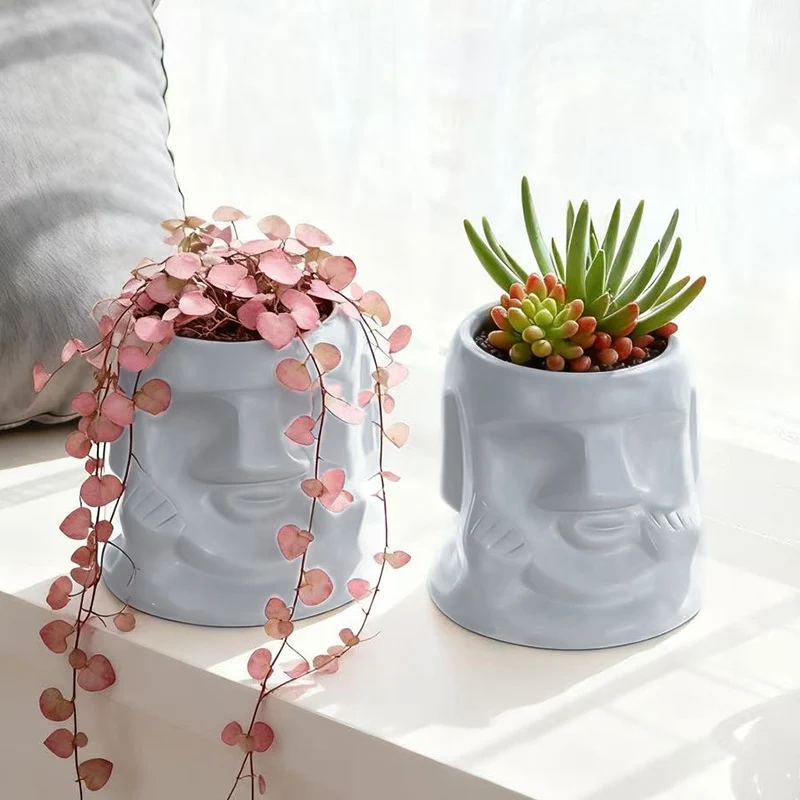 Moai-Blumentopf für Sukkulenten