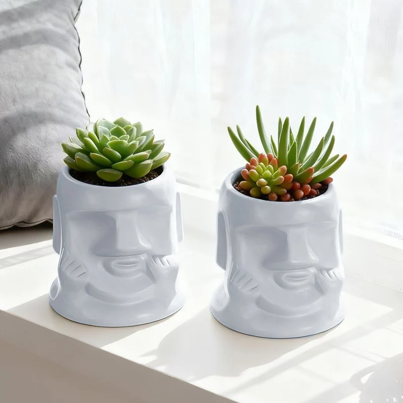 Moai-Blumentopf für Sukkulenten