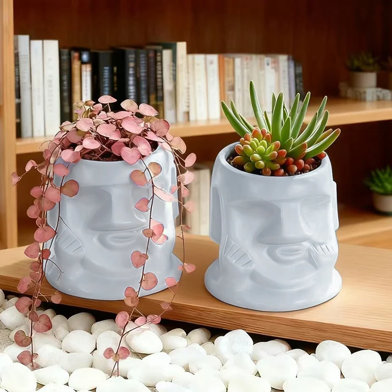 Moai-Blumentopf für Sukkulenten