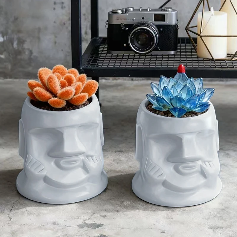 Moai-Blumentopf für Sukkulenten