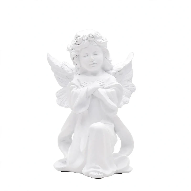 Miniatur-Engel-Figur aus Kunstharz, Tischdeko