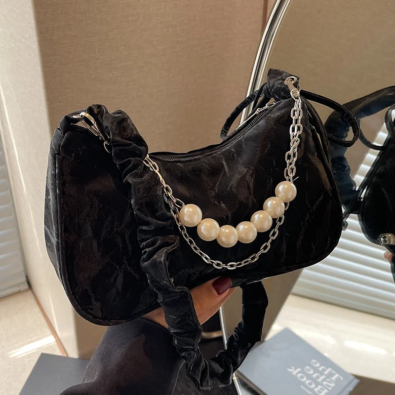 Elegante Perlenakzent Handtasche