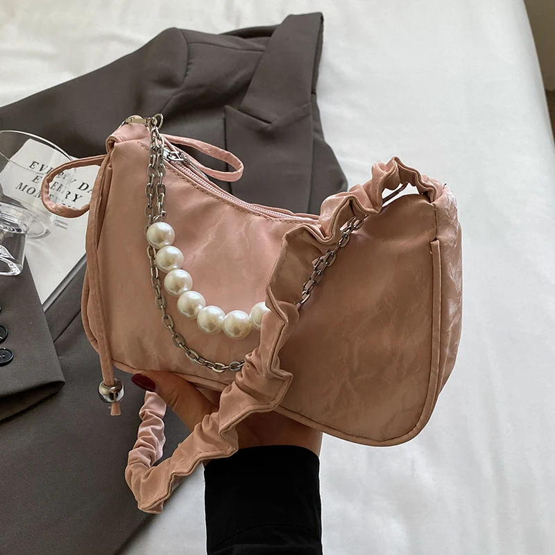 Elegante Perlenakzent Handtasche