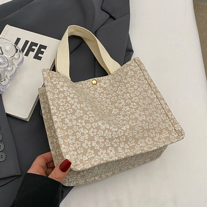 Blumenmuster Stoff Schultertasche