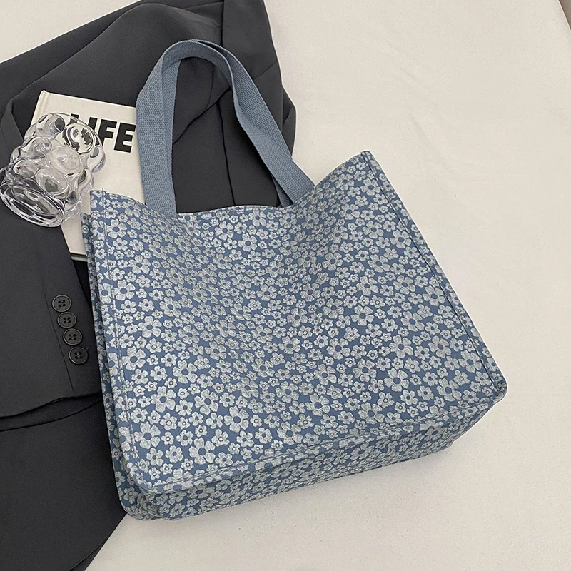 Blumenmuster Stoff Schultertasche