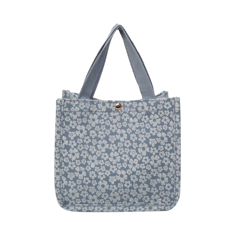 Blumenmuster-Leinen-Tote-Bag