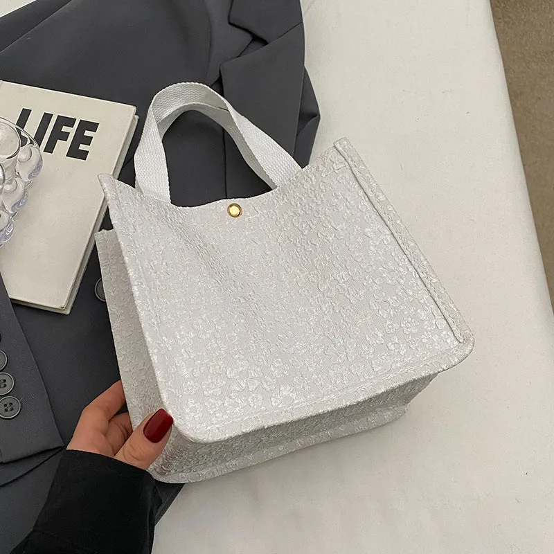 Blumenmuster-Leinen-Tote-Bag