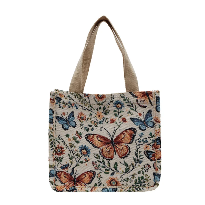 Blumenmuster Stoff Tragetasche