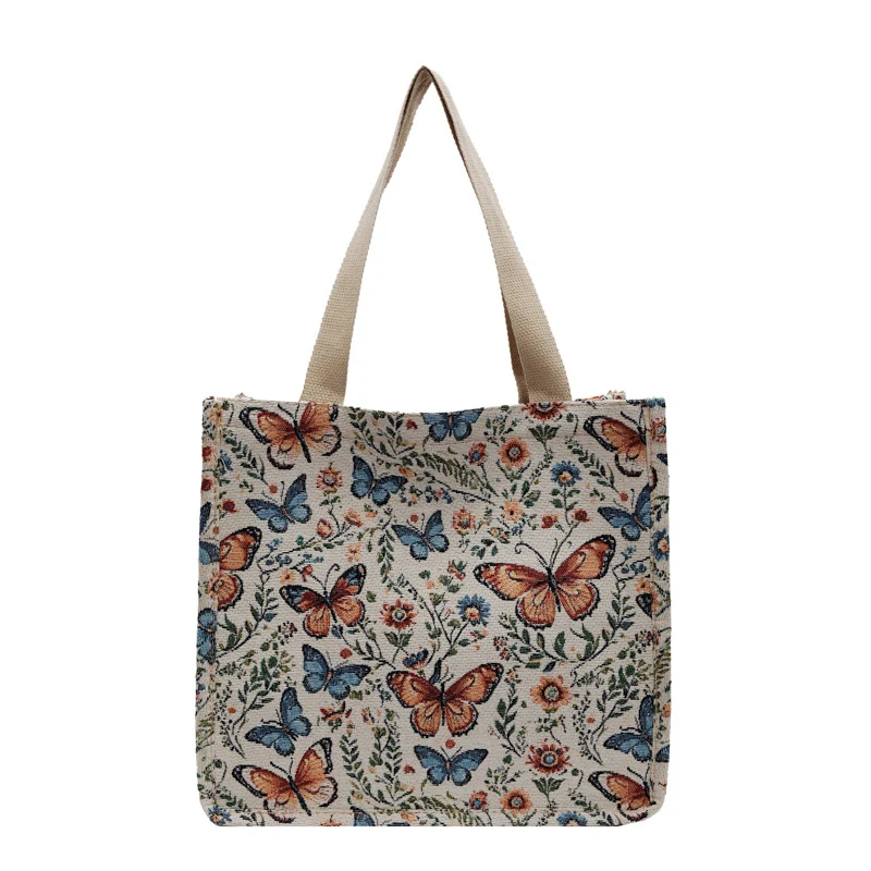 Blumenmuster Stoff Tragetasche