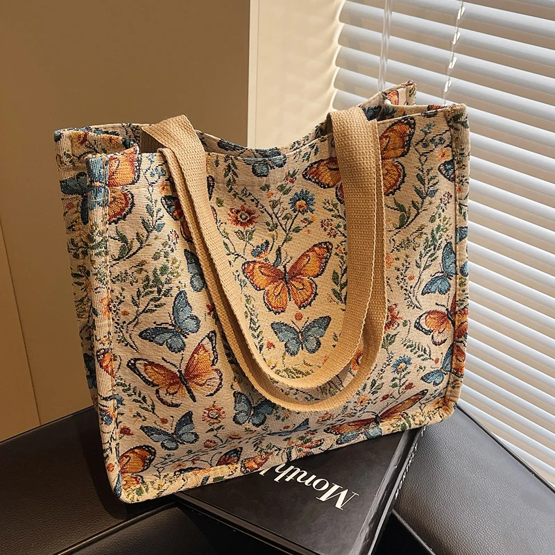 Blumenmuster Stoff Tragetasche