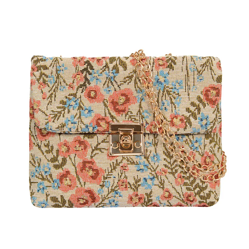 Blumengemusterte Abendtasche