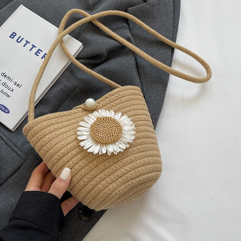 Dekorative Flora Woven Bucket Bag