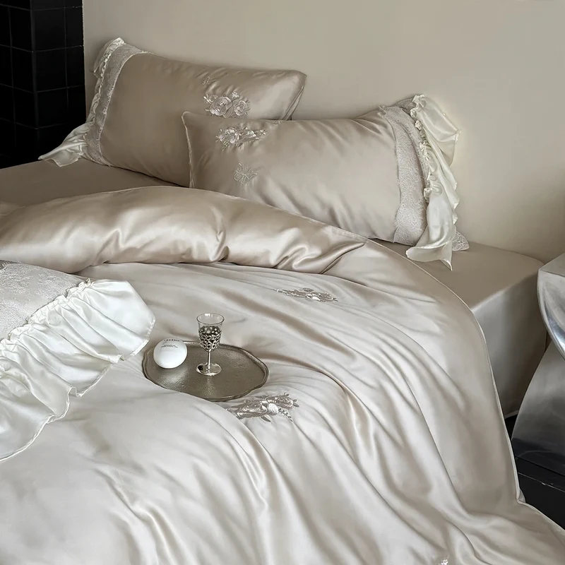 Bettwäsche-Set aus Lyocell-Fasern, Sommer, 4-teilig