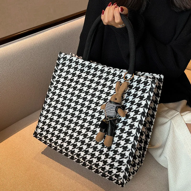 Hahnentritt-Muster Handtasche