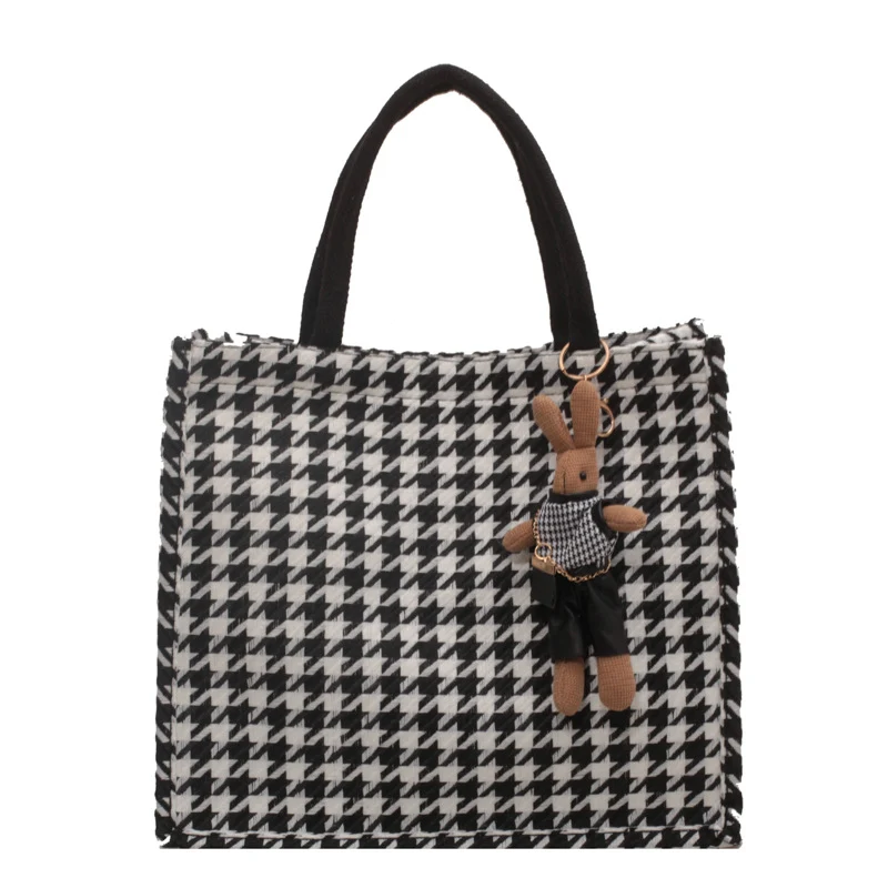 Hahnentritt-Muster Handtasche
