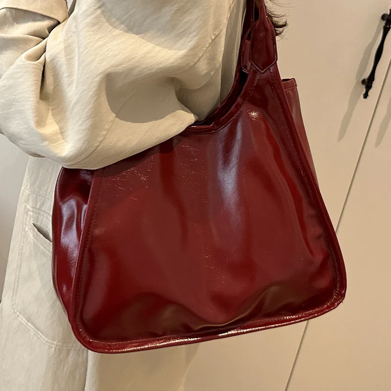 Klassische weiche Leder Schultertasche
