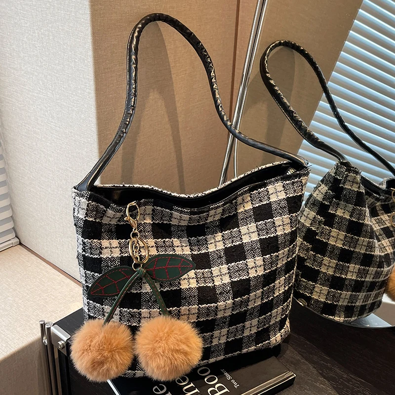 Klassische karierten Schultertasche