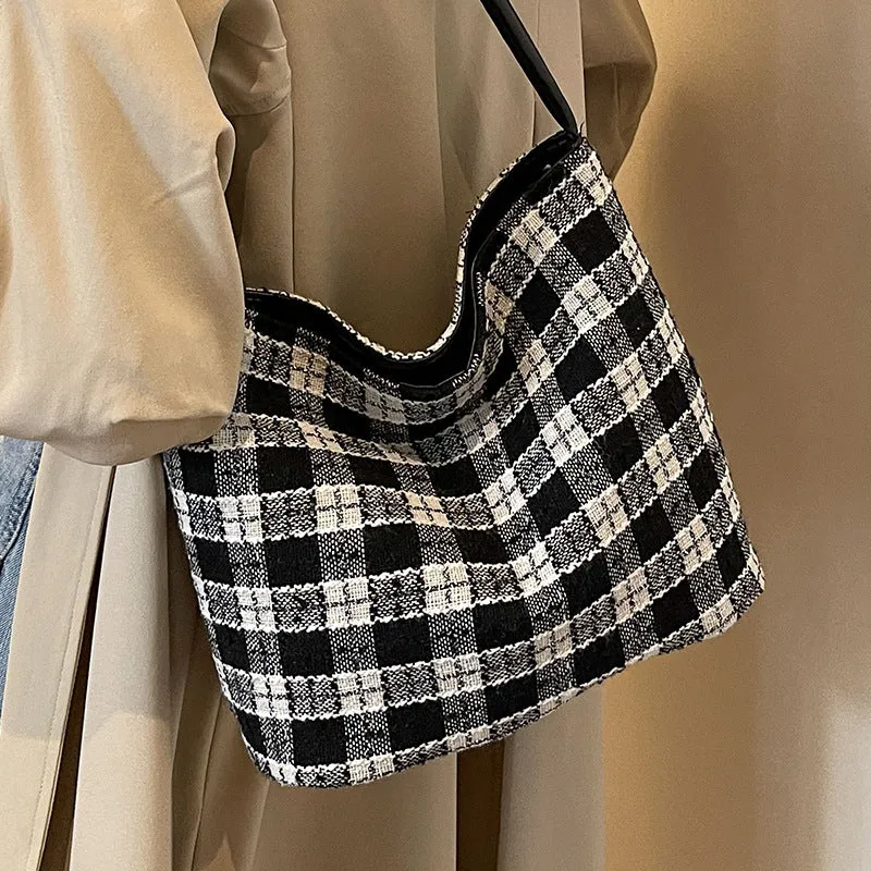 Klassische karierten Schultertasche