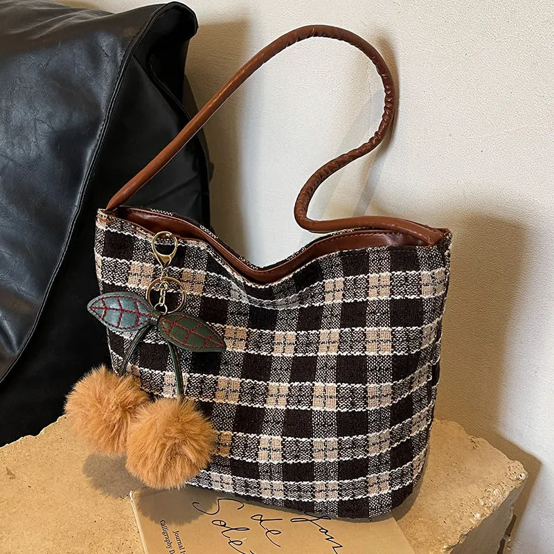 Klassische karierten Schultertasche